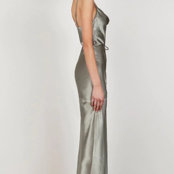 SHONA JOY LA LUNE BIAS COWL MAXI DRESS - SAGE - Picture 3 of 5